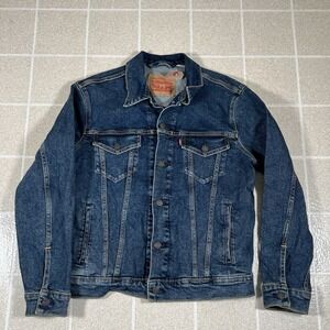 NWT Levi's Baggy Trucker Jacket Women's Size M Blue Denim Jean Jacket Cotton